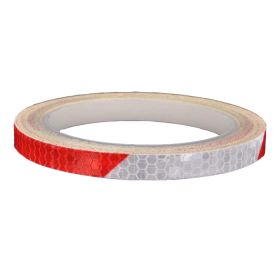 Adhesive Reflective Warning Sticker Night Reflection Tape Roll for Car Bike Moto - Red and White
