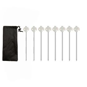 8pcs Ground Nails; Tent Stakes; Garden Stakes; Heavy Duty Stakes; Camping Tent Pegs; Glowing Ground Pegs; Awning Steel Pegs; Wind Rope Pegs For Outdoo