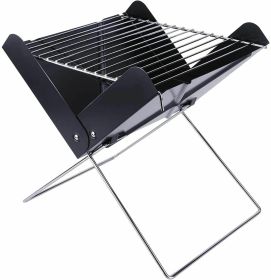 12 inch Portable Grill Charcoal Barbecue Grill - Folding Grill Notebook Shape Charcoal Grill, Detachable Collapsible, Mini Tabletop Camping Grill BBQ,