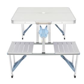 One Piece Folding Table and Chair Aluminum Alloy--YS