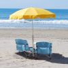 Outdoor Beach Chair Camping Folding Chair for Adults with Cup Holder & Cooler Bag Low Reclining Back Low Seat Beach Chair