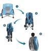 Outdoor Beach Chair Camping Folding Chair for Adults with Cup Holder & Cooler Bag Low Reclining Back Low Seat Beach Chair