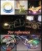 Adhesive Reflective Warning Sticker Night Reflection Tape Roll for Car Bike Moto - Black and Yellow