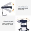 Outdoor Sun Shade Folding Camp Chair SPF 50+ Sun Protection Patio Camping Chair Navy Blue