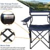 Outdoor Sun Shade Folding Camp Chair SPF 50+ Sun Protection Patio Camping Chair Navy Blue