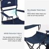 Outdoor Sun Shade Folding Camp Chair SPF 50+ Sun Protection Patio Camping Chair Navy Blue