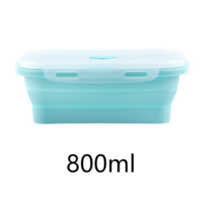Foldable Silicone Lunch Box Microwaveable Bento Box Fruit Preservation Box Picnic Portable Lunch Box (size: 800ml)