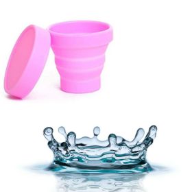 Hot Folding Silicone Cup Portable Telescopic Drinking Coffee Cup Multi-function Mug Home Office Outdoor Travel Camping Capacity (Color: Pink)