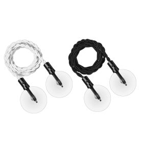 Travel clothesline Portable retractable clothesline camping accessories with hooks and suction cups (colour: Black+white)