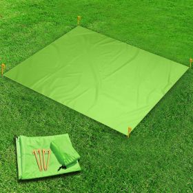 Lightweight Waterproof Floor Mat Mini Folding Beach Mat Outdoor Camping Moistureproof Picnic Mat (Color: Green)