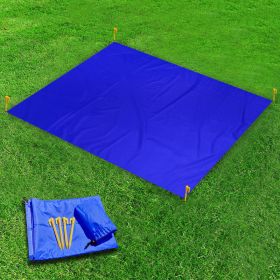 Lightweight Waterproof Floor Mat Mini Folding Beach Mat Outdoor Camping Moistureproof Picnic Mat (Color: Deep Blue)