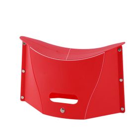 1pc Folding Stool; Solid Lightweight Portable Durable Stool For Outdoor Camping Fishing (Color: Red)