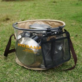 Outdoor Folding Bucket Camping Car Portable Bucket (Capacity: 30L, Color: Khaki)