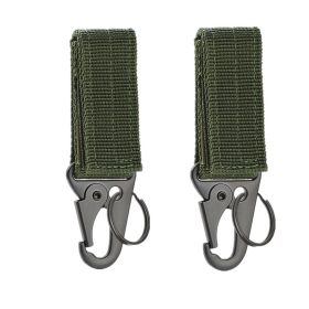 Carabiner High Strength Nylon Key Hook Webbing Buckle Hanging System Belt Buckle (Color: 2pcs Green)