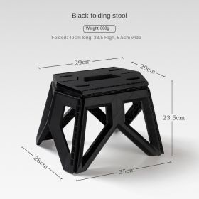 Outdoor Portable Folding Stool Mazar Square Stool Camping Portable Plastic Stool Small Bench Change Shoes Stool Children Fishing Stool (colour: black)