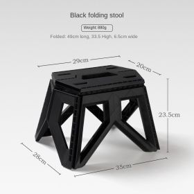 Outdoor Portable Folding Stool Mazar Square Stool Camping Portable Plastic Stool Small Bench Change Shoes Stool Children Fishing Stool (colour: black)