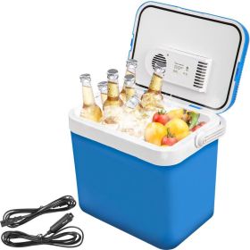 Camping Travel & Picnics Portable Car Refrigerator Mini Fridge Freezer (Capacity: 34 Quart, Color: Blue)
