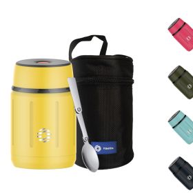 25oz Food Flask;  Office Outdoor Food Thermos;  750ML Portable Stainless Steel Food Soup Containers;  Vacuum Insulated Food Flasks Thermocup (Color: Yellow)