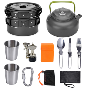 Portable Folding Cookware Set For Outdoor Barbecue Camping Trip Cookware (Color: As pic show, Style: C-B)