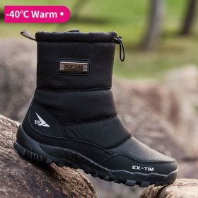 Snow boots Men Hiking Shoes waterproof winter (Shoe Size: 10, Color: Black)