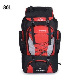 90L 80L Travel Bag Camping Backpack Hiking Army Climbing Bags (Color: Purple Color 80L Red Bag)