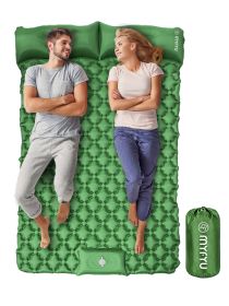MYFYU Sleeping Pad for Camping 2 Person; Foot Press Inflatable Tents for Camping with Pillow;  Waterproof Air Mattress Camping for Backpacking Traveli (Color: Pine Green)