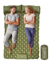 MYFYU Sleeping Pad for Camping 2 Person; Foot Press Inflatable Tents for Camping with Pillow;  Waterproof Air Mattress Camping for Backpacking Traveli (Color: Army Yellow)