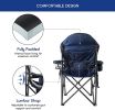 Patio Garden Chair Outdoor Camping Chair Foldable Padded Armchairs,Blue+Grey
