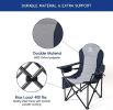 Patio Garden Chair Outdoor Camping Chair Foldable Padded Armchairs,Blue+Grey