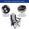 Patio Garden Chair Outdoor Camping Chair Foldable Padded Armchairs,Blue+Grey