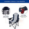 Patio Garden Chair Outdoor Camping Chair Foldable Padded Armchairs,Blue+Grey